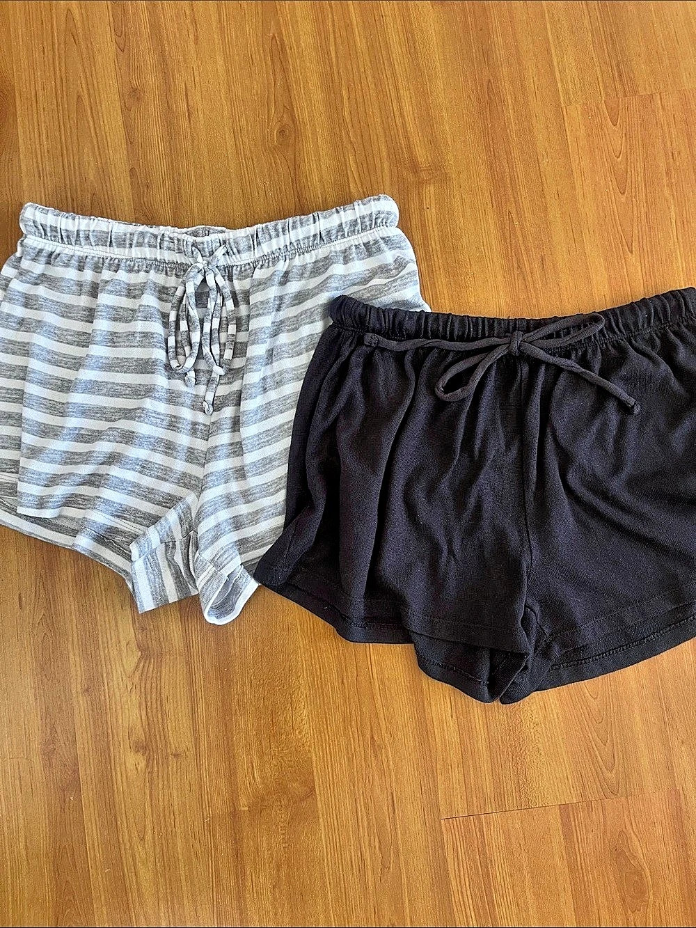Sleepwear Lounge Shorts Women's Sleep Shorts Gray & Black Medium